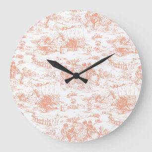 Vintage Pink French Toile Wall Clock
