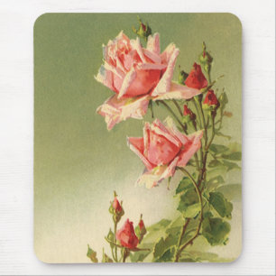 Vintage Pink Garden Roses for Valentine's Day Mouse Pad