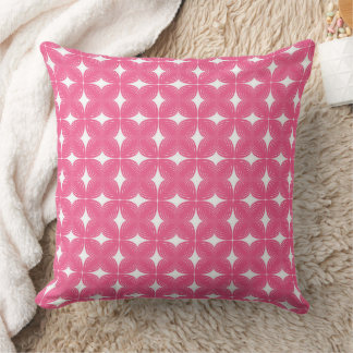 Vintage Pink Geometric Floral Pattern Cushion