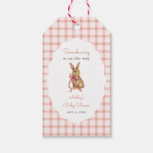 Vintage Pink Gingham Bunny Girl Baby Shower