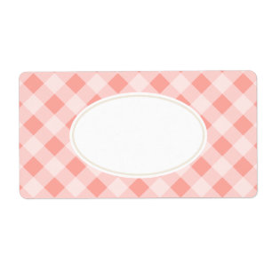 Vintage Pink Gingham Labels