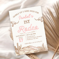 Vintage Pink Girls First Rodeo 1st Birthday
