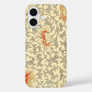 Vintage Pink Grey Artwork Botanical Floral iPhone 16 Case