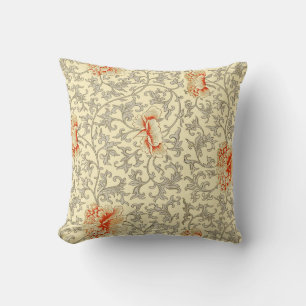 Vintage Pink Grey Botanical Floral Cushion