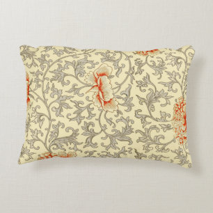 Vintage Pink Grey Botanical Floral Decorative Cushion