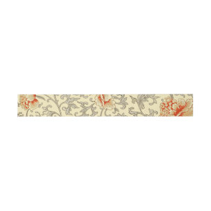 Vintage Pink Grey Botanical Floral Invitation Belly Band