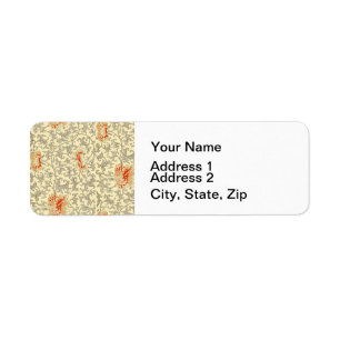 Vintage Pink Grey Botanical Floral Return Address Label