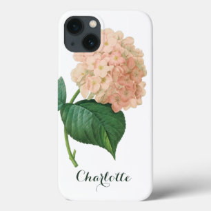 Vintage Pink Hydrangea Hortensia Flower by Redoute iPhone 13 Case