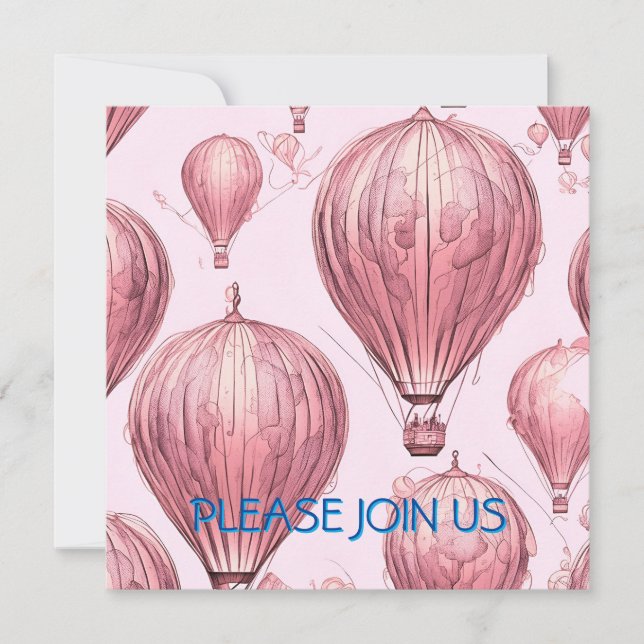 Vintage Pink  Invitation (Front)