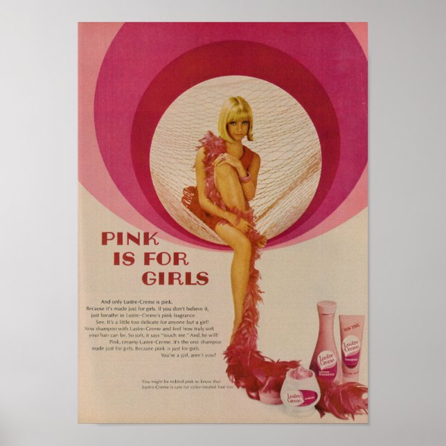 Vintage Pink is for Girls Ad Poster (Front)