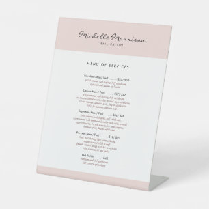 Vintage Pink Makeup and Beauty Salon, Nail Salon Pedestal Sign