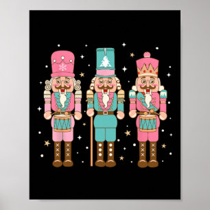 Vintage Pink Nutcracker Squad Pink Christmas Women Poster