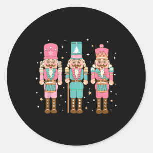 Vintage Pink Nutcracker Squad Women Girl Kids Pink Classic Round Sticker