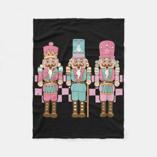 Vintage Pink Nutcracker Squad Women Girl Kids Pink Fleece Blanket