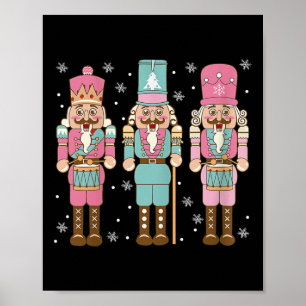 Vintage Pink Nutcracker Squad Women Girl Kids Pink Poster