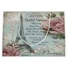 Vintage Pink Paris Bridal Shower Invitations
