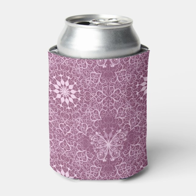 Vintage Pink Pattern Can Cooler (Can Front)