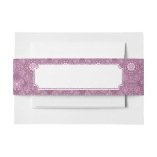 Vintage Pink Pattern Invitation Belly Band