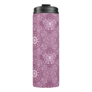 Vintage Pink Pattern Thermal Tumbler