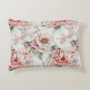 Vintage Pink Peonies Watercolor Duvet Cover  Decorative Cushion