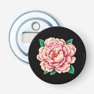 Vintage Pink Peony Flower Bottle Opener