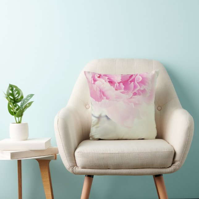 Vintage Pink Peony Mason Jar Cushion (Chair)