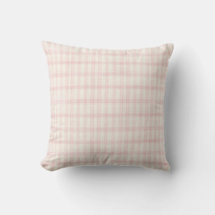 Vintage Pink Plaid Gingham Coquette Cushion