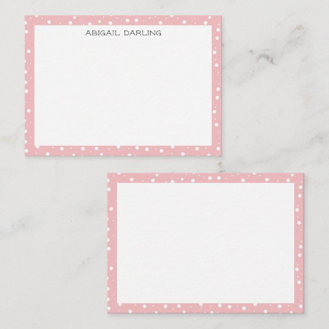 Vintage Pink Polka Dot Pattern Card (Front/Back)