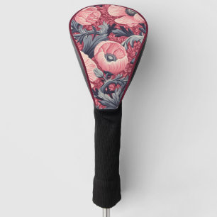 Vintage Pink Poppies Floral  Golf Head Cover
