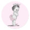 Vintage Pink Princess Baby Shower Stickers