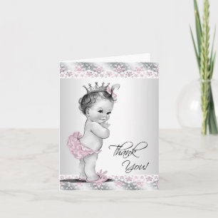 Vintage Pink Princess Baby Shower Thank You Cards