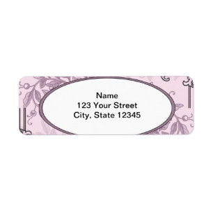 Vintage Pink Purple Floral Business Return Address Label