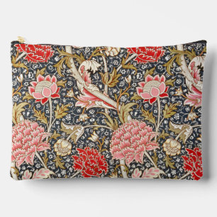 Vintage Pink & Red Flowers by William Morris Accessory Pouch