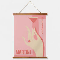 Vintage pink red martini rosso poster