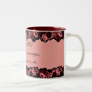 Vintage pink red roses customisable words mug
