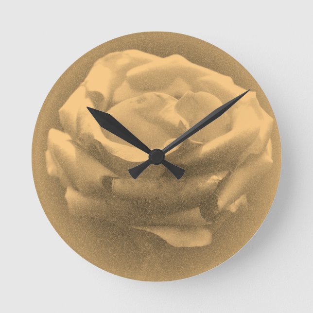 Vintage Pink Rose 2 Round Clock (Front)