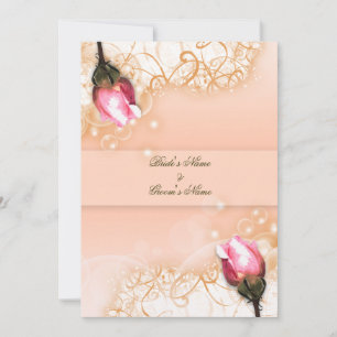 vintage pink rose antique fantasy invitation