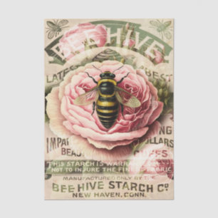 Vintage Pink Rose Bee Shabby Chic Decoupage Tissue Paper