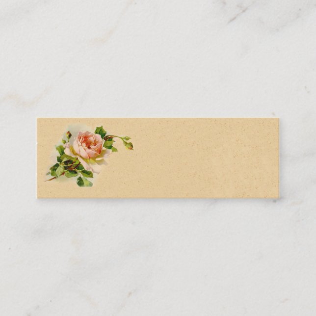 Vintage Pink Rose Business Profile Card (Front)
