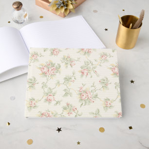 Vintage Pink Rose Cottagecore Floral Pattern Guest Book