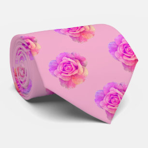 Vintage Pink Rose Floral Pattern Gift Party Favour Tie