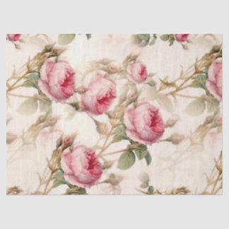 Vintage Pink Rose Flower Garden Decoupage  Tissue Paper