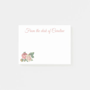 Vintage Pink Rose Flowers Floral Shabby Chic Post-it Notes