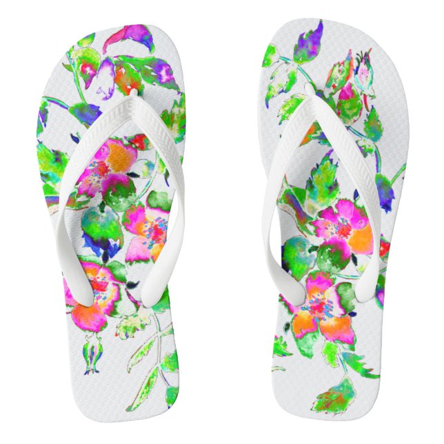 Vintage pink Rose Thongs (Footbed)