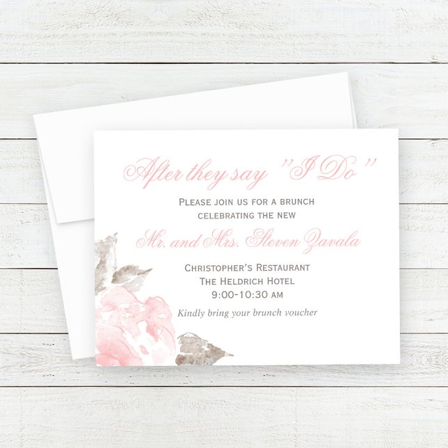 Vintage Pink Rose Wedding Brunch Invitation (Creator Uploaded)