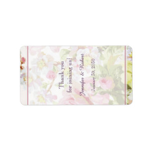 Vintage Pink Rose Wedding Lip Balm Label