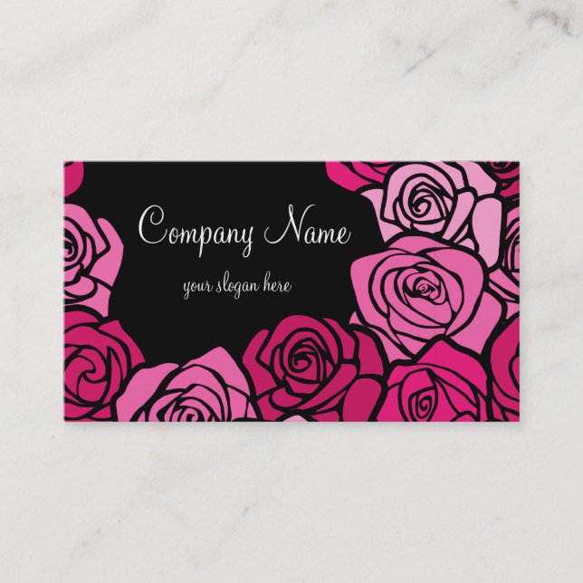 Vintage pink roses Business Card (Front)