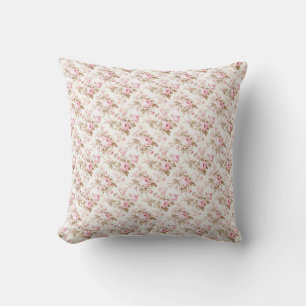 Vintage Pink Roses Coquette Cushion