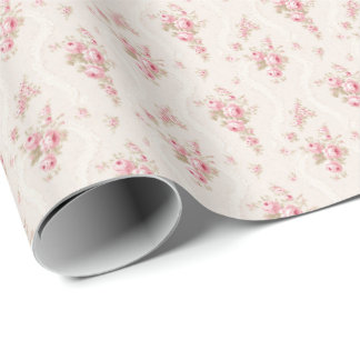 Vintage Pink Roses Coquette Wrapping Paper