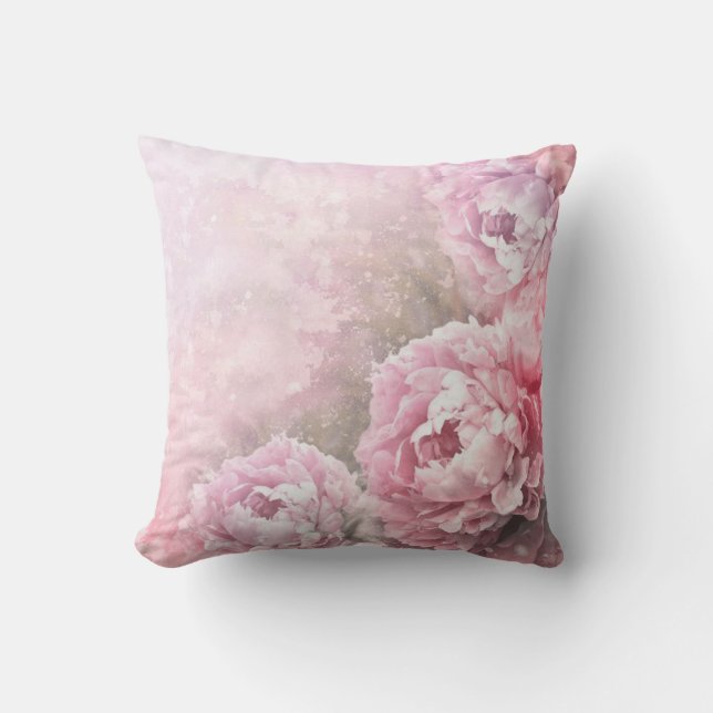 Vintage Pink Roses Cushion (Front)